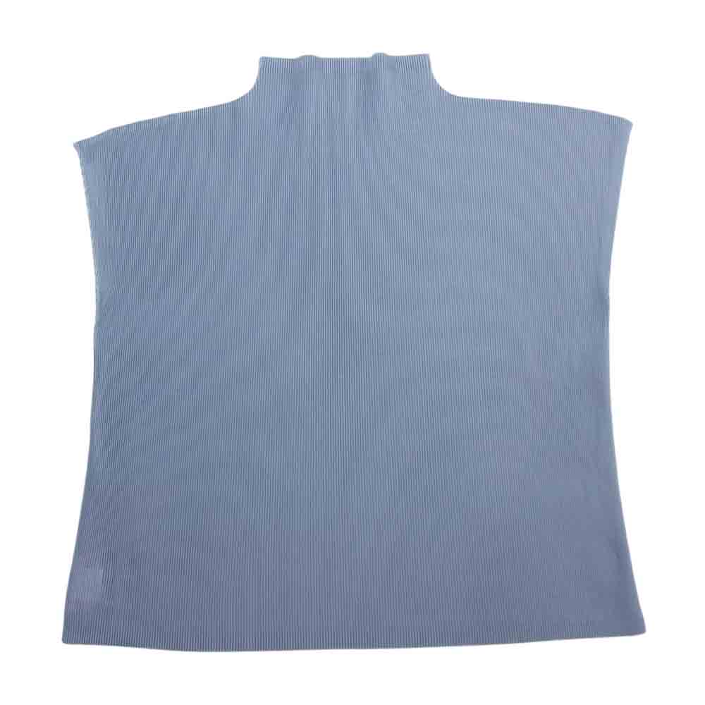 PLEATS PLEASE プリーツプリーズ イッセイミヤケ PP31-FK325 プリーツ加工 細プリーツ ボトルネック フレンチスリーブ 半袖 ライトグレー グレー系 3【中古】