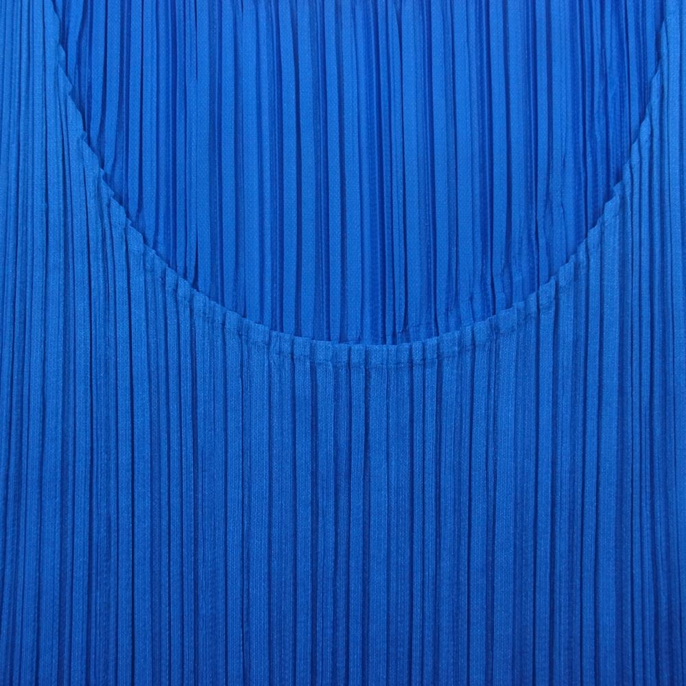 PLEATS PLEASE プリーツプリーズ イッセイミヤケ PP81-JK671 プリーツ加工 クロップド ノースリーブ カットソー ブルー系 3【中古】