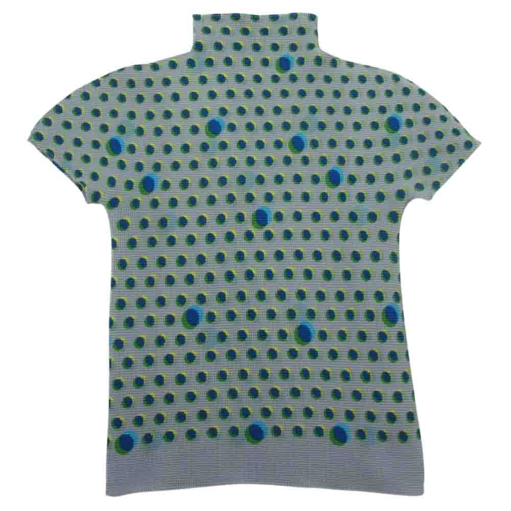 ISSEY MIYAKE イッセイミヤケ MI61FK215 me ミー プリーツ加工 ボトルネック カットソー グラデーションドット グレー系【中古】