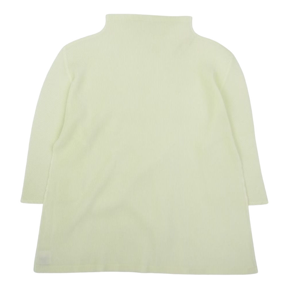 PLEATS PLEASE プリーツプリーズ イッセイミヤケ PP31-FK333 プリーツ加工 細プリーツ バイアスプリーツ ボトルネックカットソー イエロー系 3【中古】