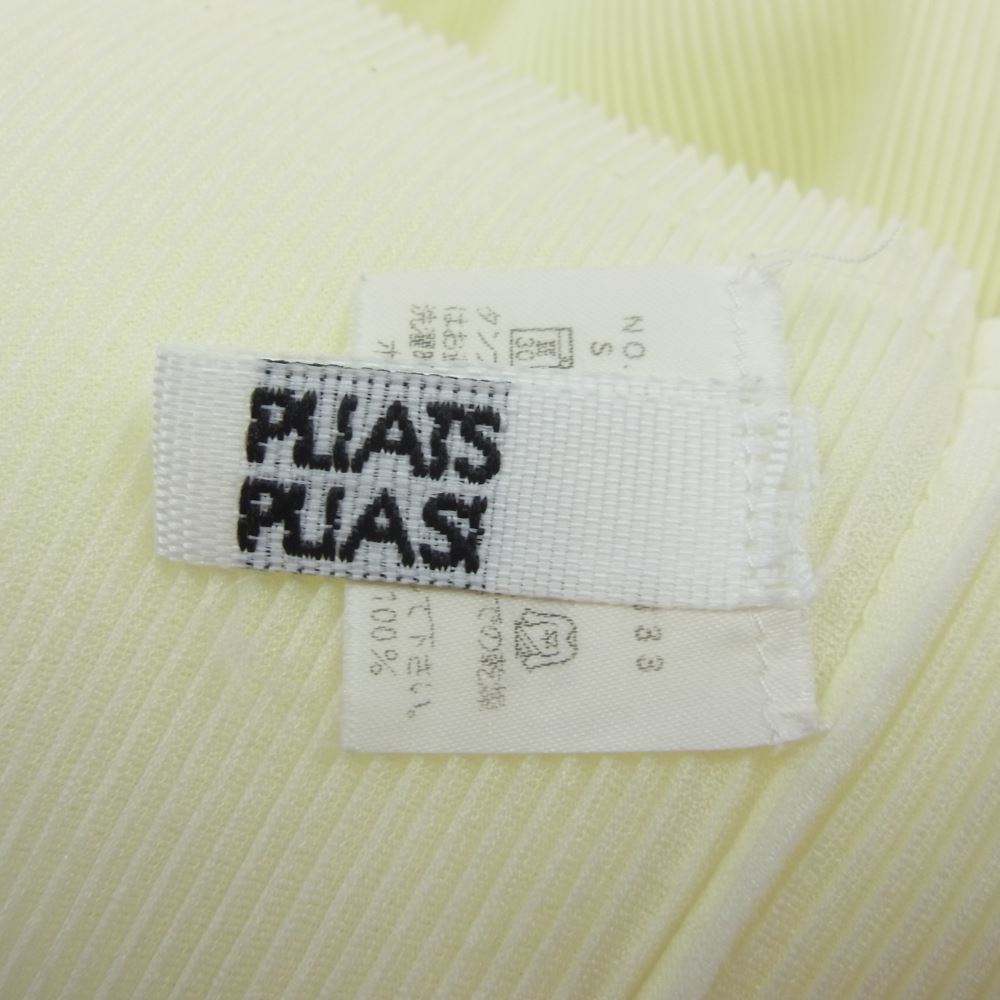 PLEATS PLEASE プリーツプリーズ イッセイミヤケ PP31-FK333 プリーツ加工 細プリーツ バイアスプリーツ ボトルネックカットソー イエロー系 3【中古】