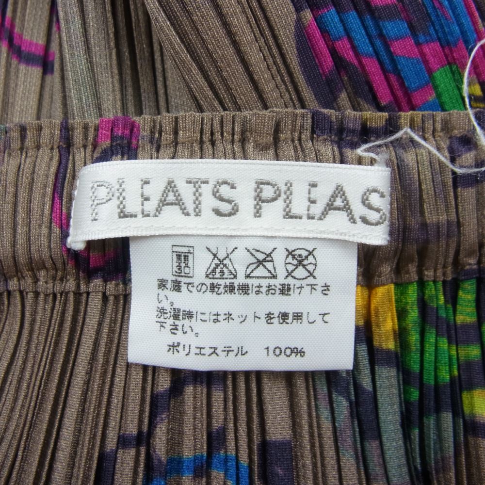 PLEATS PLEASE プリーツプリーズ イッセイミヤケ PP61-JG844 プリーツ加工 サーカス 総柄 スカート ブラウン系 1【美品】【中古】