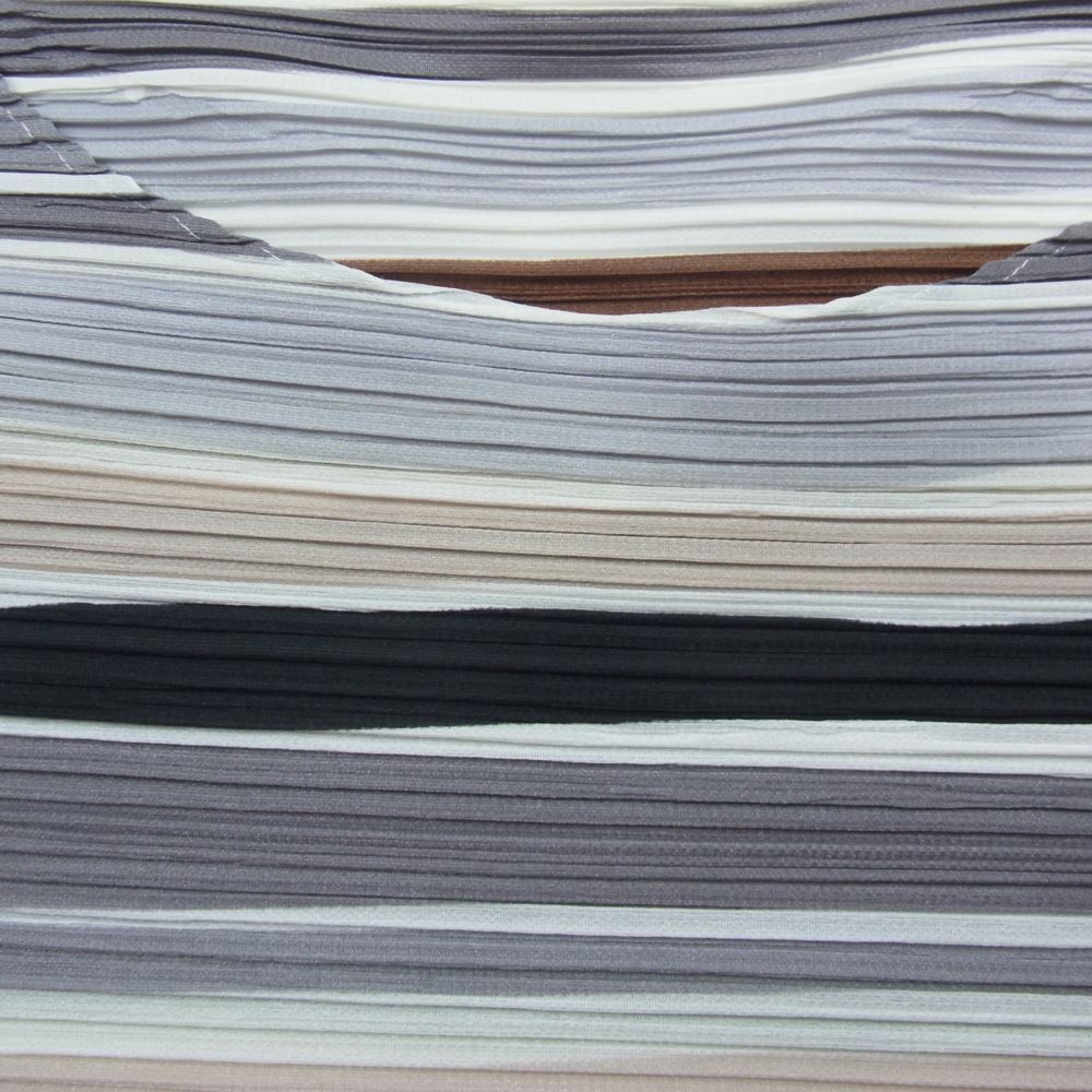 PLEATS PLEASE プリーツプリーズ イッセイミヤケ PP31-JK624 プリーツ加工 横プリーツ ボーダー カットソー 半袖 マルチカラー系 3【美品】【中古】