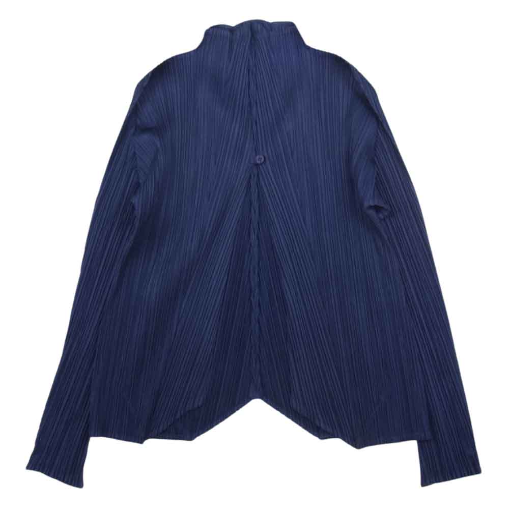 PLEATS PLEASE プリーツプリーズ イッセイミヤケ PP31-JO182 プリーツ加工 ハイネック カーディガン ジャケット パープル系 3【中古】