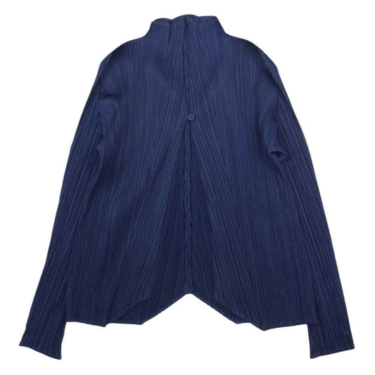 PLEATS PLEASE プリーツプリーズ イッセイミヤケ PP31-JO182 プリーツ加工 ハイネック カーディガン ジャケット パープル系 3【中古】