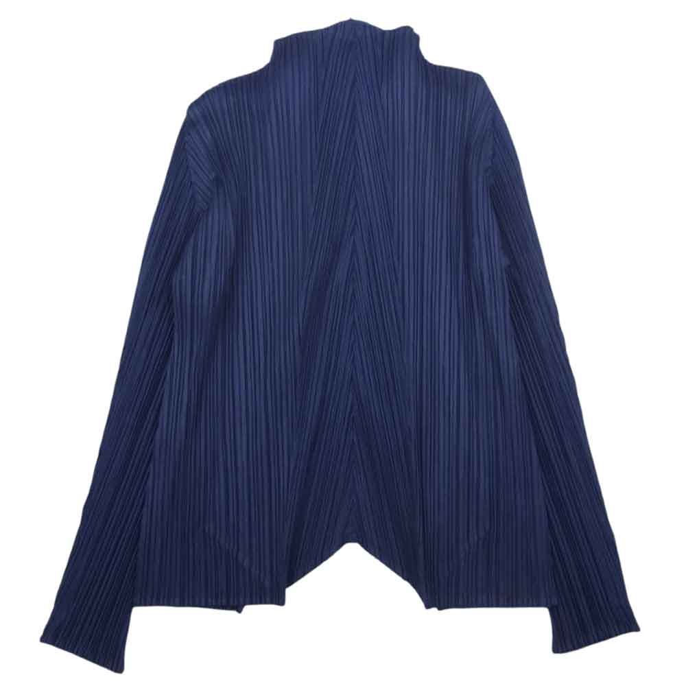 PLEATS PLEASE プリーツプリーズ イッセイミヤケ PP31-JO182 プリーツ加工 ハイネック カーディガン ジャケット パープル系 3【中古】