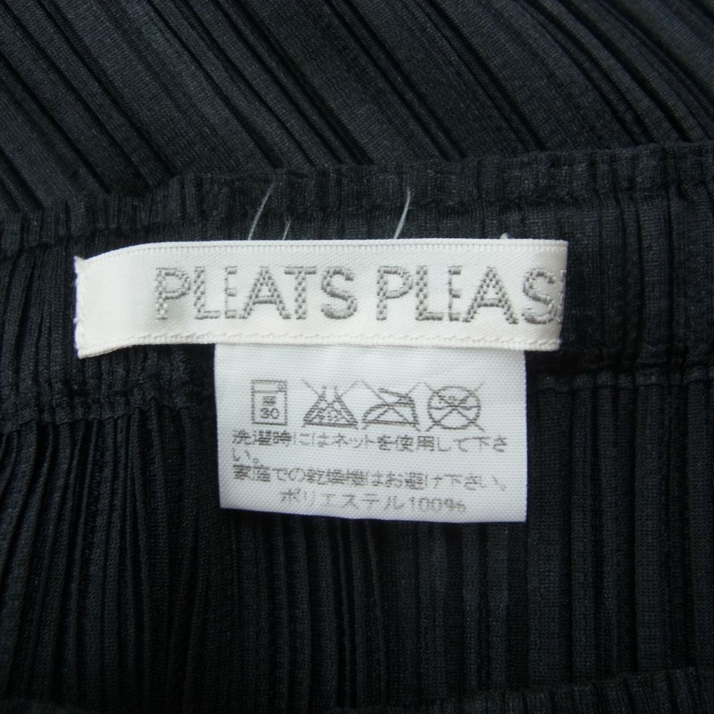PLEATS PLEASE プリーツプリーズ イッセイミヤケ PP41-JG795 プリーツ加工 型押し 総柄 ロング スカート ブラック系 1【美品】【中古】