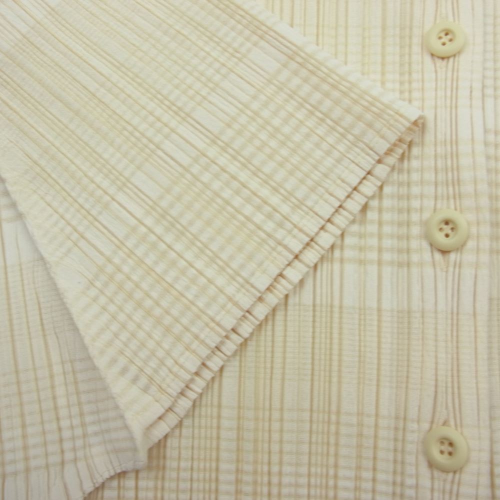 PLEATS PLEASE プリーツプリーズ イッセイミヤケ PP61-JO662 プリーツ加工 スタンドカラー ショート丈 ポンチョ ブラウス シャツ オフホワイト系 3【美品】【中古】