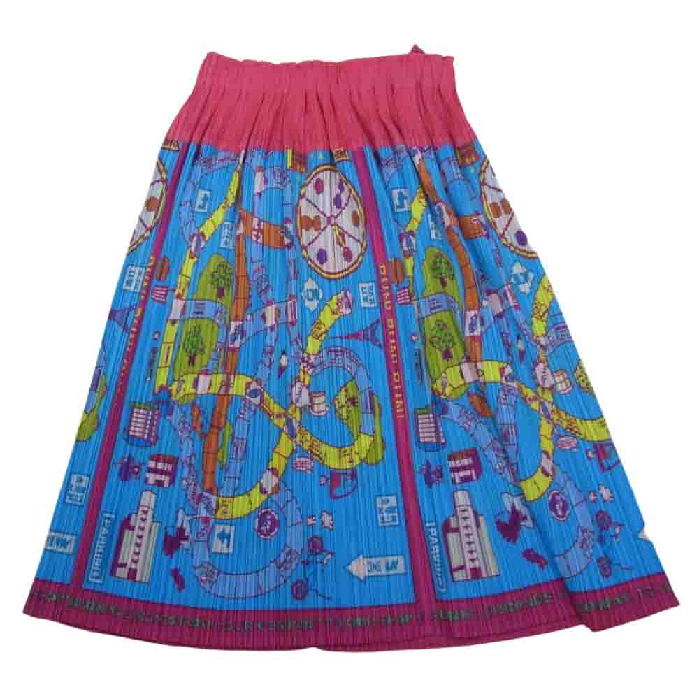 PLEATS PLEASE プリーツプリーズ イッセイミヤケ 07AW PP73-JG625 プリーツ加工 BOARD GAME PICTOGRAM 総柄 スカート  マルチカラー系 3【美品】【中古】