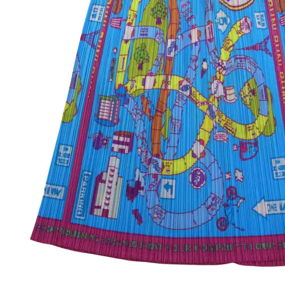 PLEATS PLEASE プリーツプリーズ イッセイミヤケ 07AW PP73-JG625 プリーツ加工 BOARD GAME PICTOGRAM 総柄 スカート  マルチカラー系 3【美品】【中古】