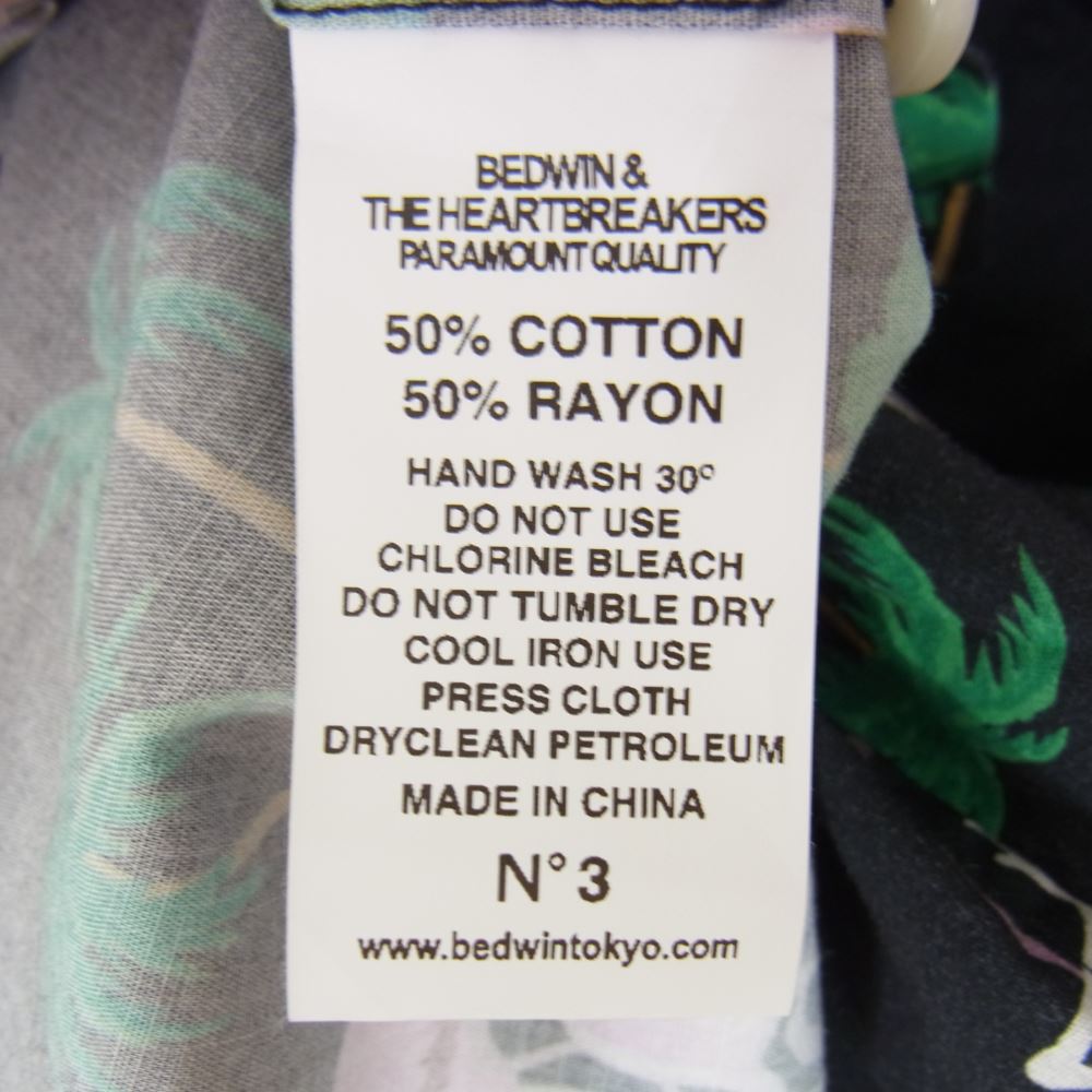 ベドウィン 23SB1696 L/S OPEN COLLAR ALOHA SHIRT ROGERS オープンカラー アロハ シャツ 長袖 ブラック系 3【中古】