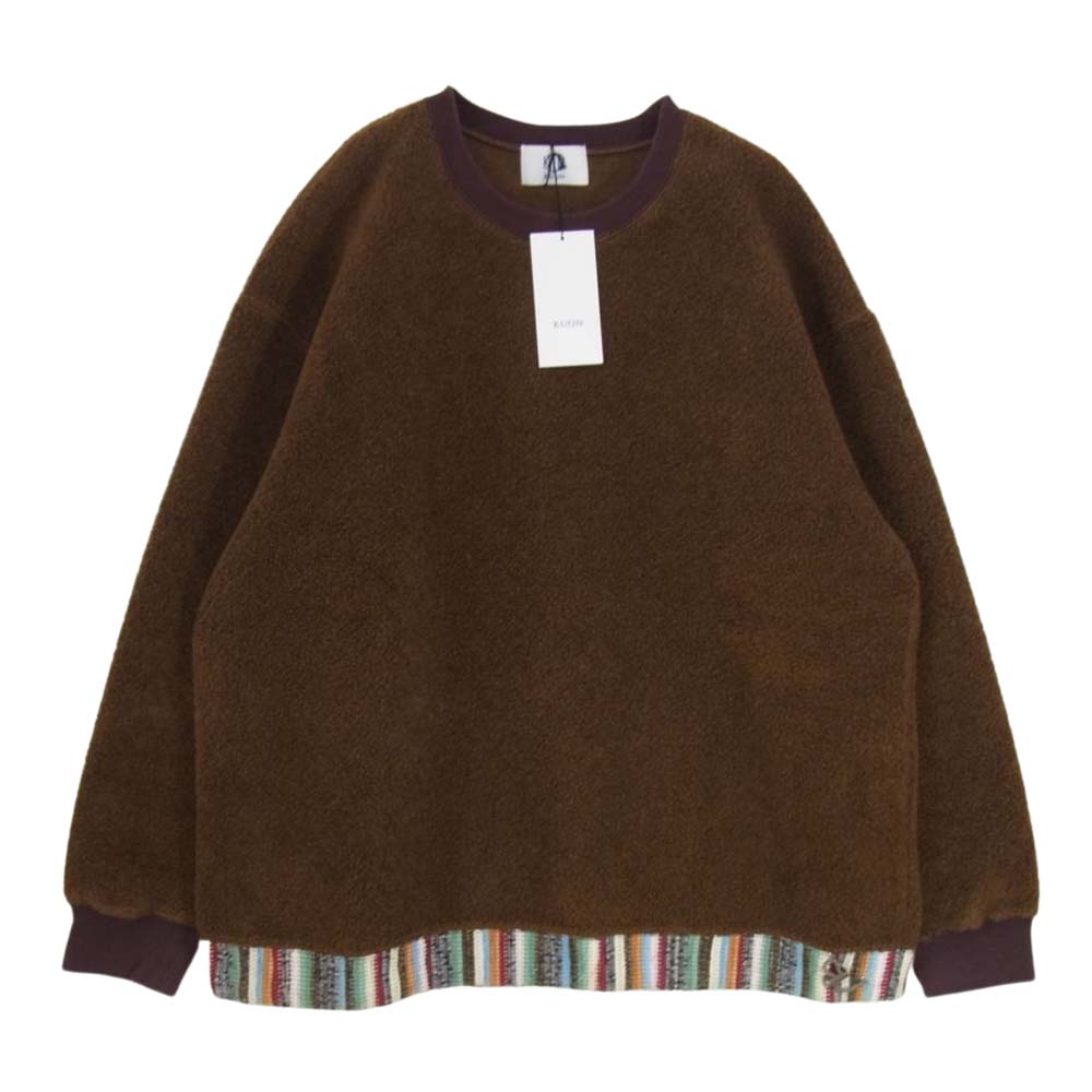 クオン 19AW 1902-CS07  裂き織りプルオーバー スウェット ブラウン系 L【極上美品】【中古】