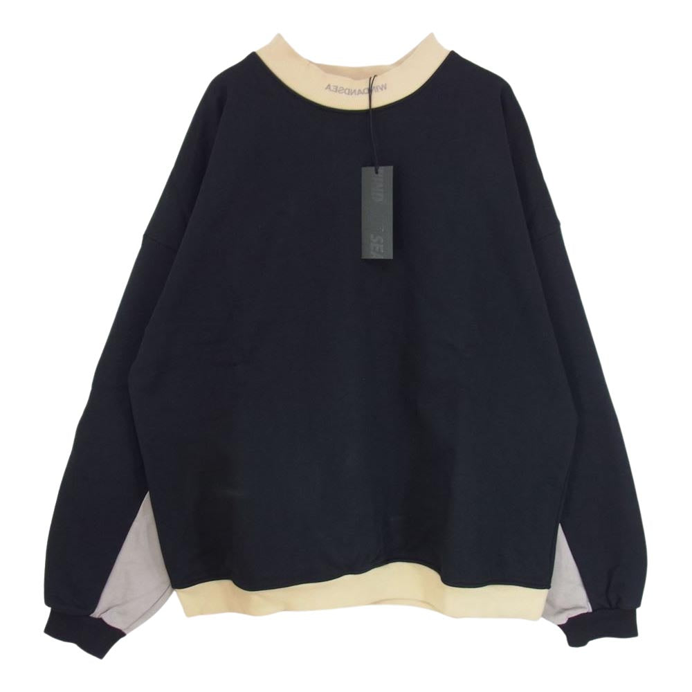 WIND AND SEA ウィンダンシー 20AW WDS-20A-TPS-02 WDS 2T SWEST SHIRT ネックロゴ刺繍 スウェット トレーナー ブラック系 L【中古】