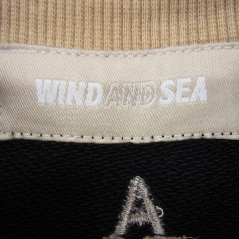 WIND AND SEA ウィンダンシー 20AW WDS-20A-TPS-02 WDS 2T SWEST SHIRT ネックロゴ刺繍 スウェット トレーナー ブラック系 L【中古】