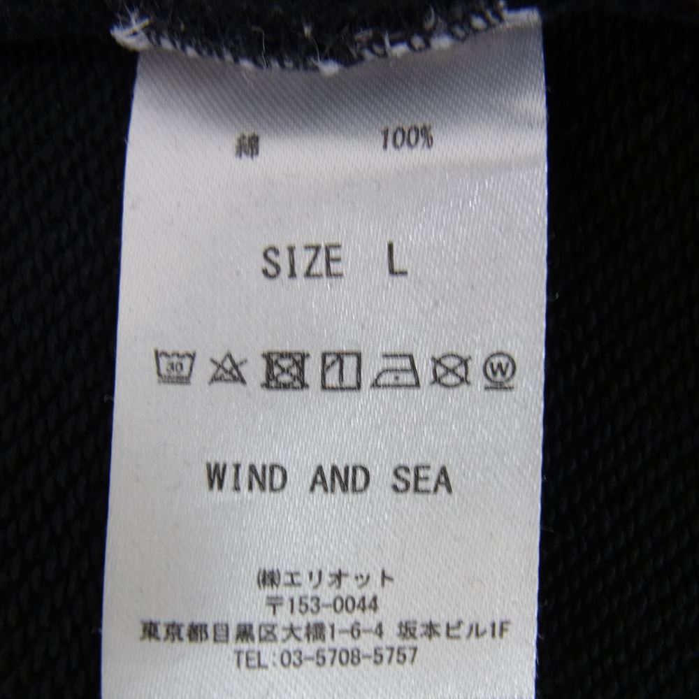 WIND AND SEA ウィンダンシー 20AW WDS-20A-TPS-02 WDS 2T SWEST SHIRT ネックロゴ刺繍 スウェット トレーナー ブラック系 L【中古】