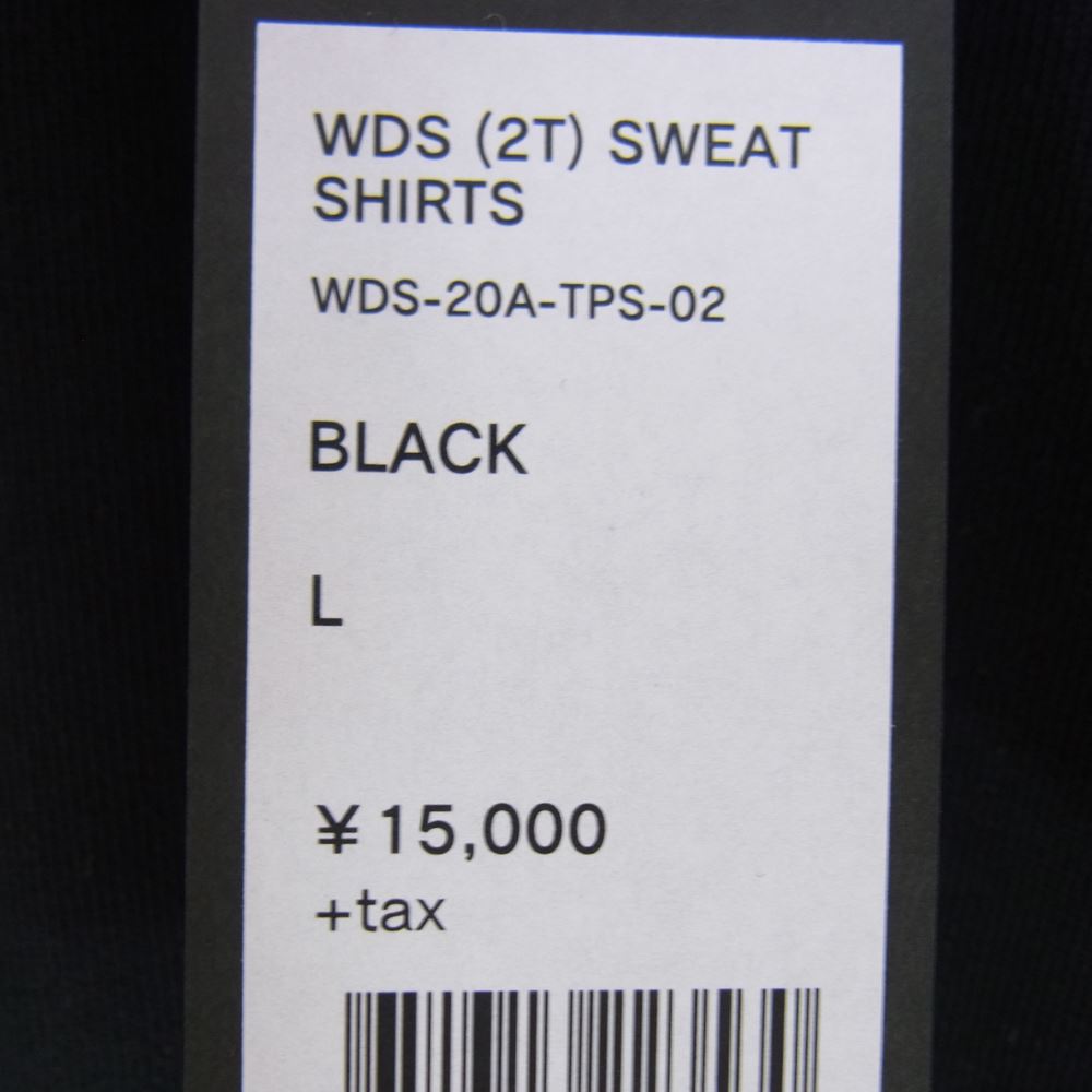 WIND AND SEA ウィンダンシー 20AW WDS-20A-TPS-02 WDS 2T SWEST SHIRT ネックロゴ刺繍 スウェット トレーナー ブラック系 L【中古】