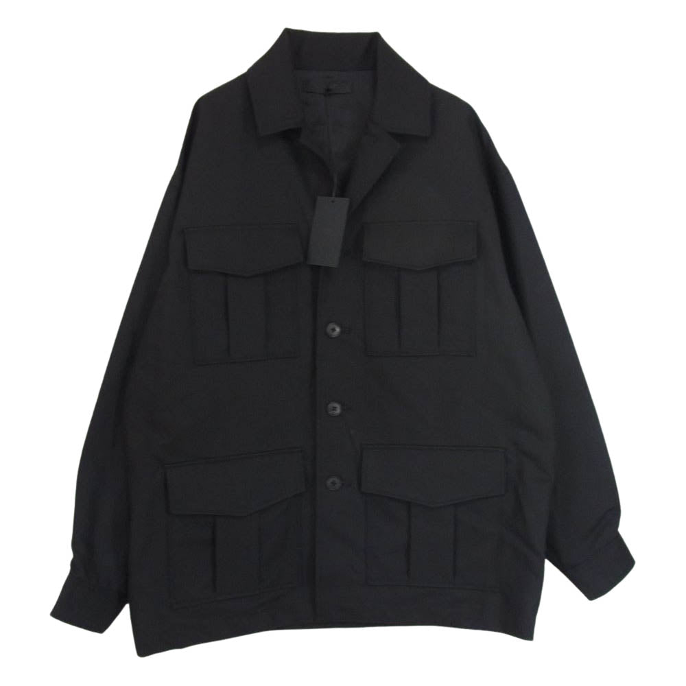 ユハ 10170203 ファティーグ ミリタリー ポケット シャツ ジャケット ブラック系 3【新古品】【未使用】【中古】