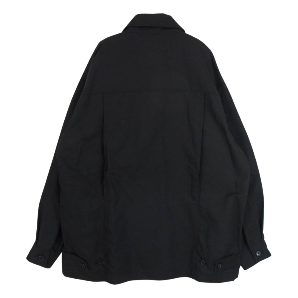 ユハ 10170203 ファティーグ ミリタリー ポケット シャツ ジャケット ブラック  ブラック系 4【新古品】【未使用】【中古】