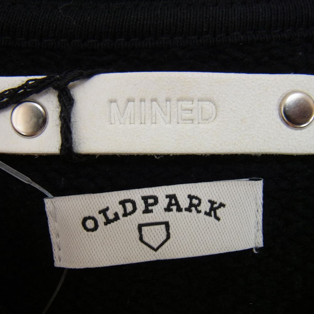 MINEDENIM マインデニム 21AW MND-21AW0P003-17-022 × OLD PARK オールドパーク Denim Shirt Crew neck デニムチェックシャツ切替 クルーネック スウェット ブラック系 3【新古品】【未使用】【中古】