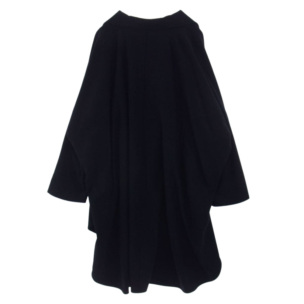 ユハ 21AW 10140104 OVERSIZED PONCHO COAT オーバーサイズ ポンチョ コート ブラック ブラック系 4【新古品】【未使用】【中古】