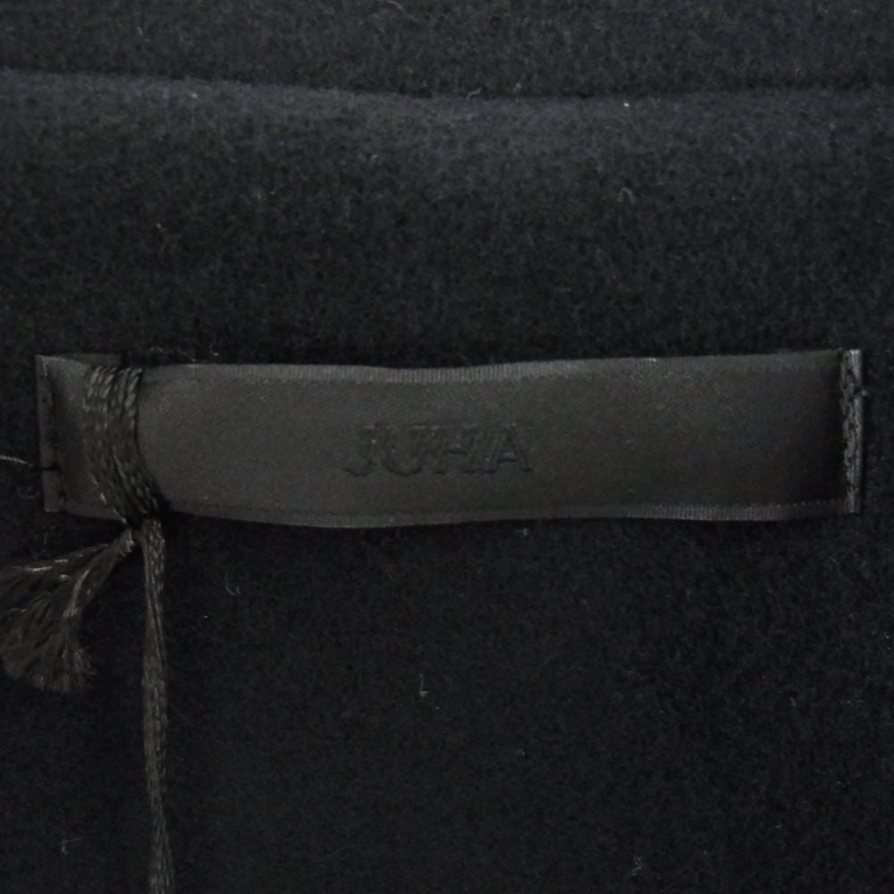 ユハ 21AW 10140104 OVERSIZED PONCHO COAT オーバーサイズ ポンチョ コート ブラック ブラック系 4【新古品】【未使用】【中古】