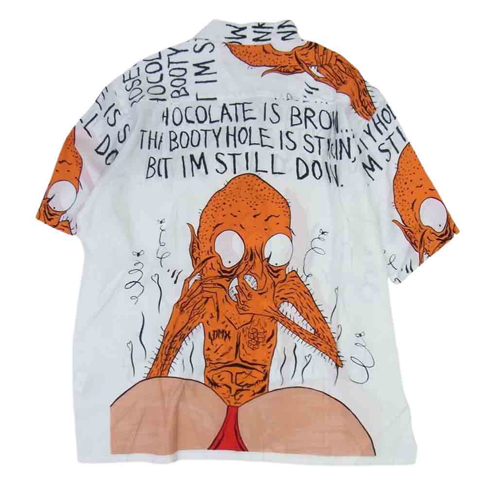 WACKO MARIA ワコマリア 21AW NECKFACE-WM-HI13-A NECK FACE HAWAIIAN SHIRT TYPE 4 ハワイアン レーヨン アロハ 半袖 シャツ ホワイト系 L【新古品】【未使用】【中古】