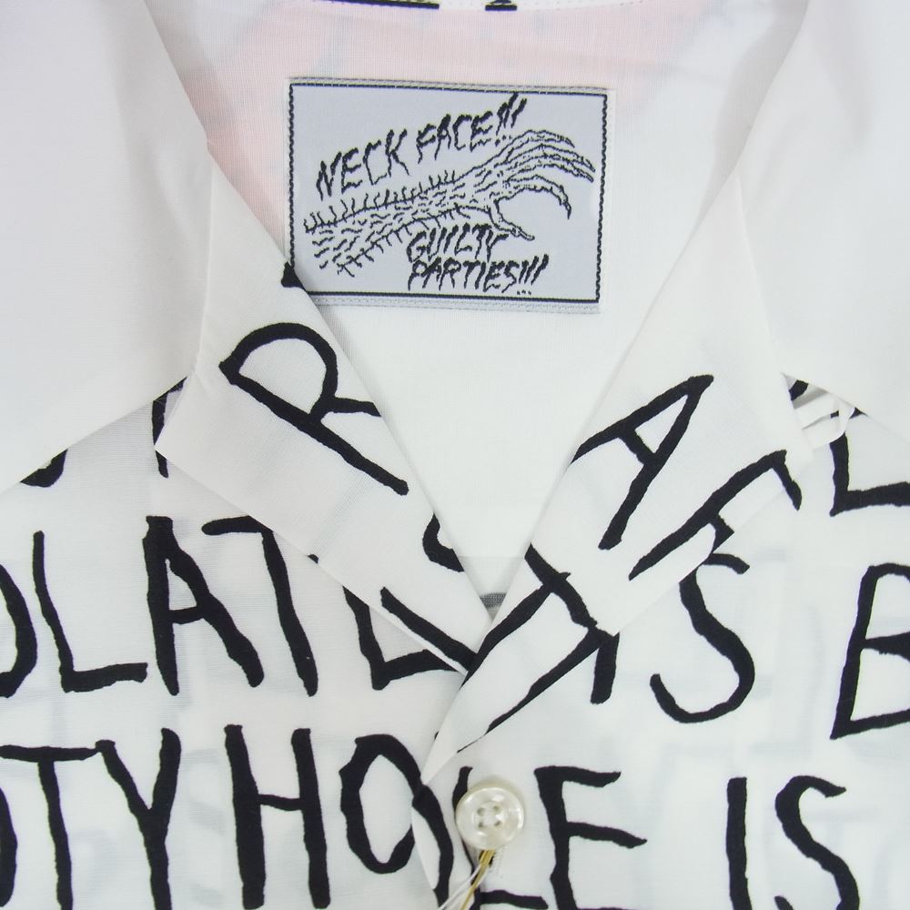 WACKO MARIA ワコマリア 21AW NECKFACE-WM-HI13-A NECK FACE HAWAIIAN SHIRT TYPE 4 ハワイアン レーヨン アロハ 半袖 シャツ ホワイト系 L【新古品】【未使用】【中古】