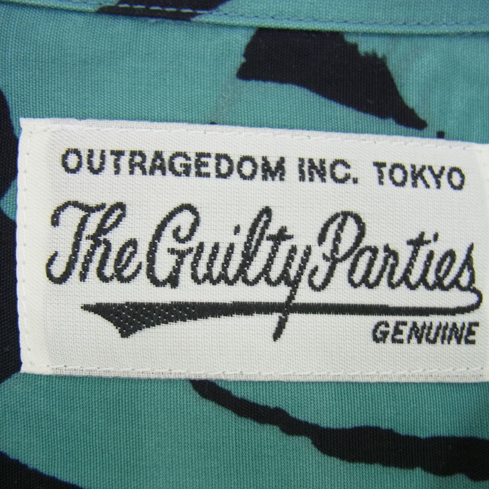 WACKO MARIA ワコマリア 22SS TIMLEHI-WM-HI26 TIM LEHI ティム リーハイ S/S HAWAIIAN SHIRT ハワイアン 虎 総柄 レーヨン アロハ 半袖 シャツ グリーン系 L【新古品】【未使用】【中古】