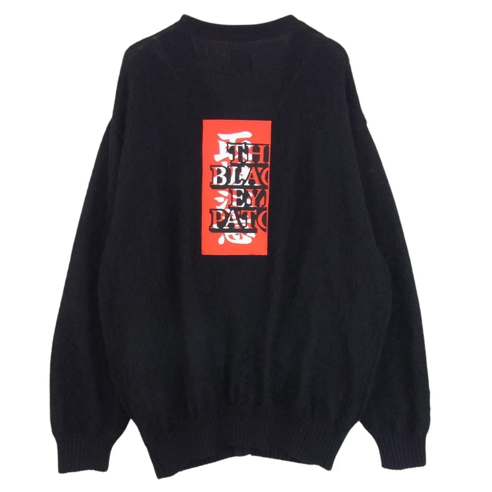 WACKO MARIA ワコマリア 22AW BEP-WM-KN01 × BlackEyePatch ブラックアイパッチ MOHAIR CARDIGAN モヘア ロゴ カーディガン ブラック系 XL【新古品】【未使用】【中古】