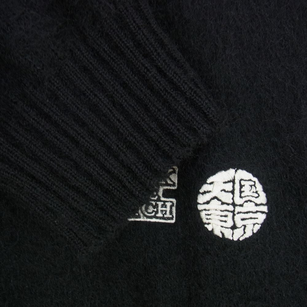 WACKO MARIA ワコマリア 22AW BEP-WM-KN01 × BlackEyePatch ブラックアイパッチ MOHAIR CARDIGAN モヘア ロゴ カーディガン ブラック系 XL【新古品】【未使用】【中古】