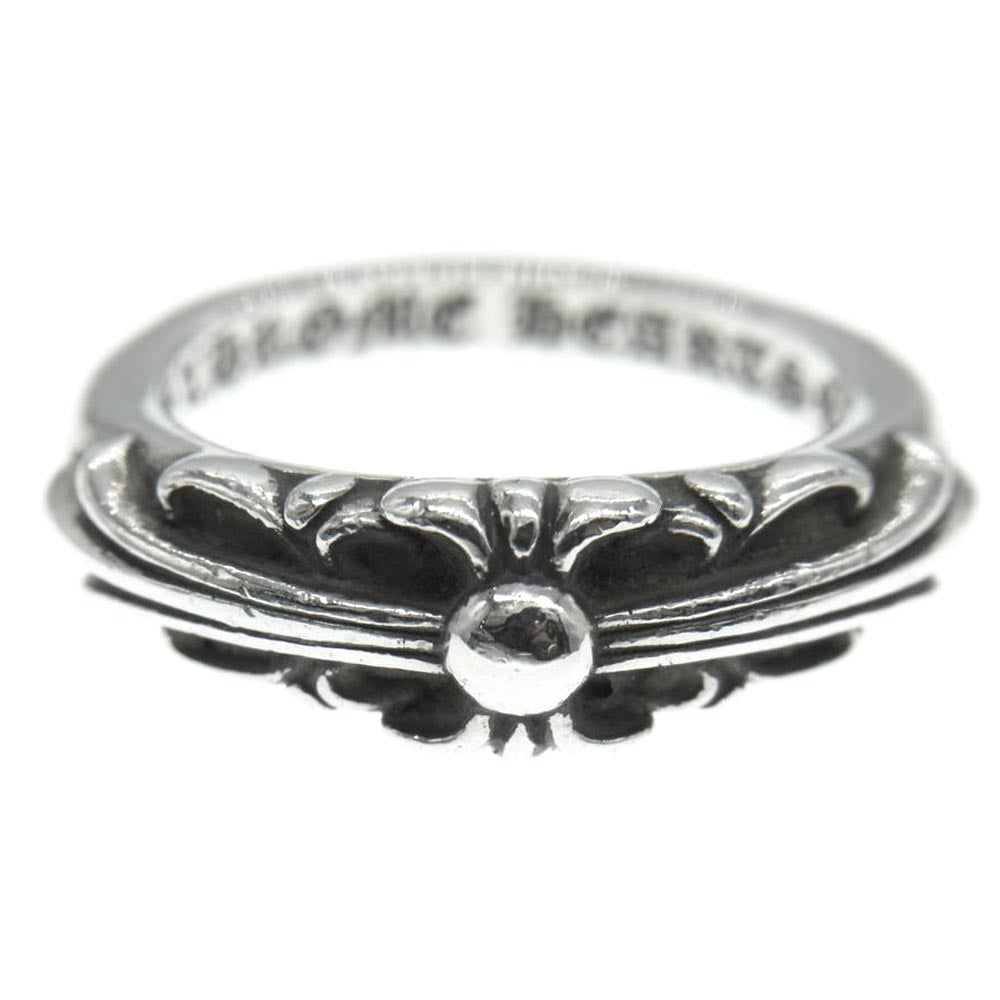 CHROME HEARTS クロムハーツ（原本無） BABY CLASSIC ベイビー クラシック フローラル クロス リング シルバー系 9号【中古】