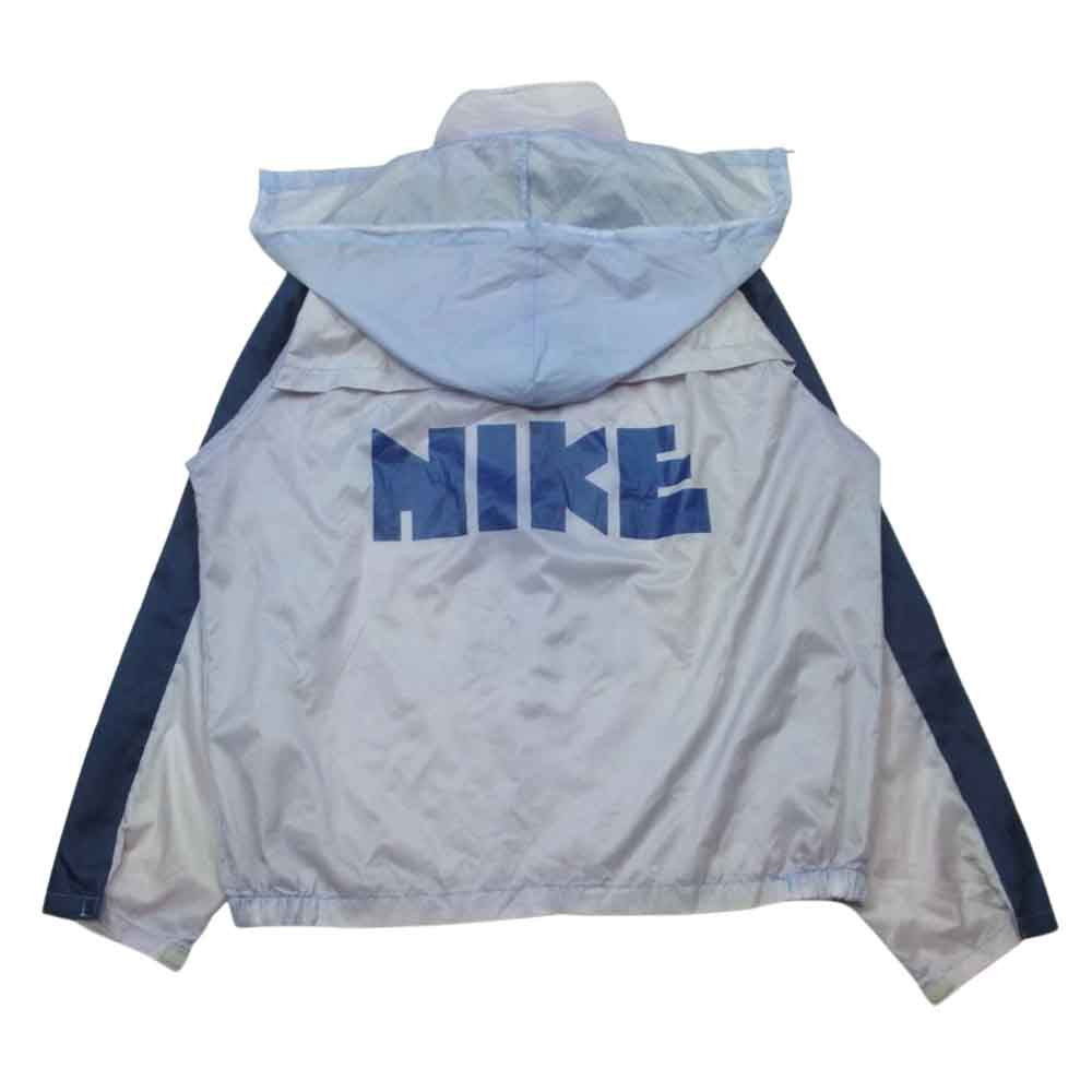 NIKE ナイキ アメリカ製 ヴィンテージ 70s前期 オレンジタグ 風車ロゴ ゴツナイキフード付き ウィンドブレーカー アノラック パーカー ナイロン ジャケット ネイビー系 ライトパープル系【中古】
