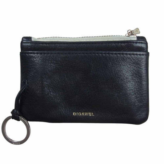 ディガウェル 22SS レザー リング付き カードケース コインケース ブラック系【中古】