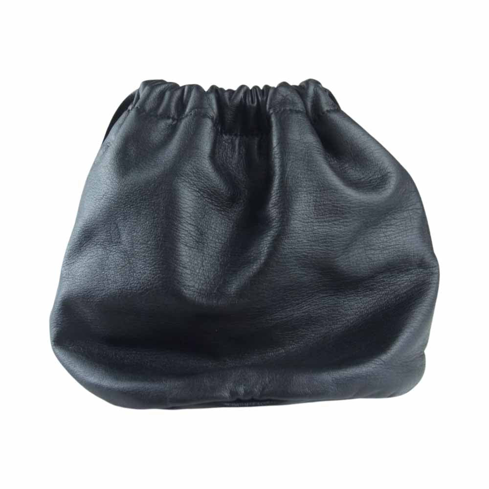 Scye サイ SOFT LEATHER DRAWSTRING BAG レザー 巾着 バッグ ブラック系【中古】