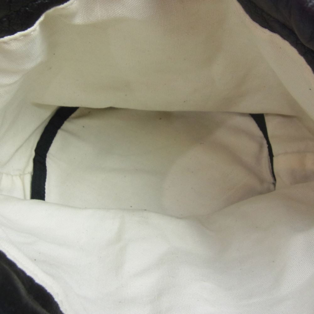 Scye サイ SOFT LEATHER DRAWSTRING BAG レザー 巾着 バッグ ブラック系【中古】