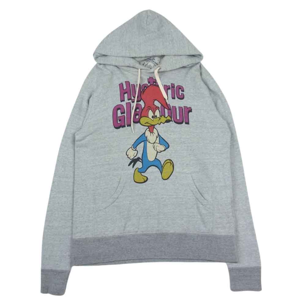 HYSTERIC GLAMOUR ヒステリックグラマー 0243CF15 WOODPECKER ウッドペッカー プリント プルオーバーパーカー フーディ グレー系 L【中古】