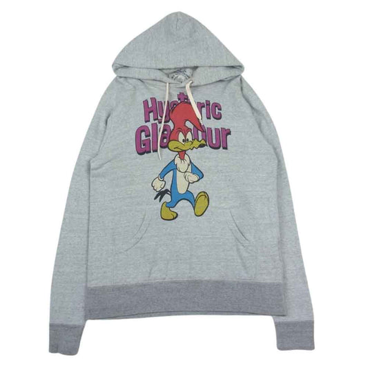 HYSTERIC GLAMOUR ヒステリックグラマー 0243CF15 WOODPECKER ウッドペッカー プリント プルオーバーパーカー フーディ グレー系 L【中古】