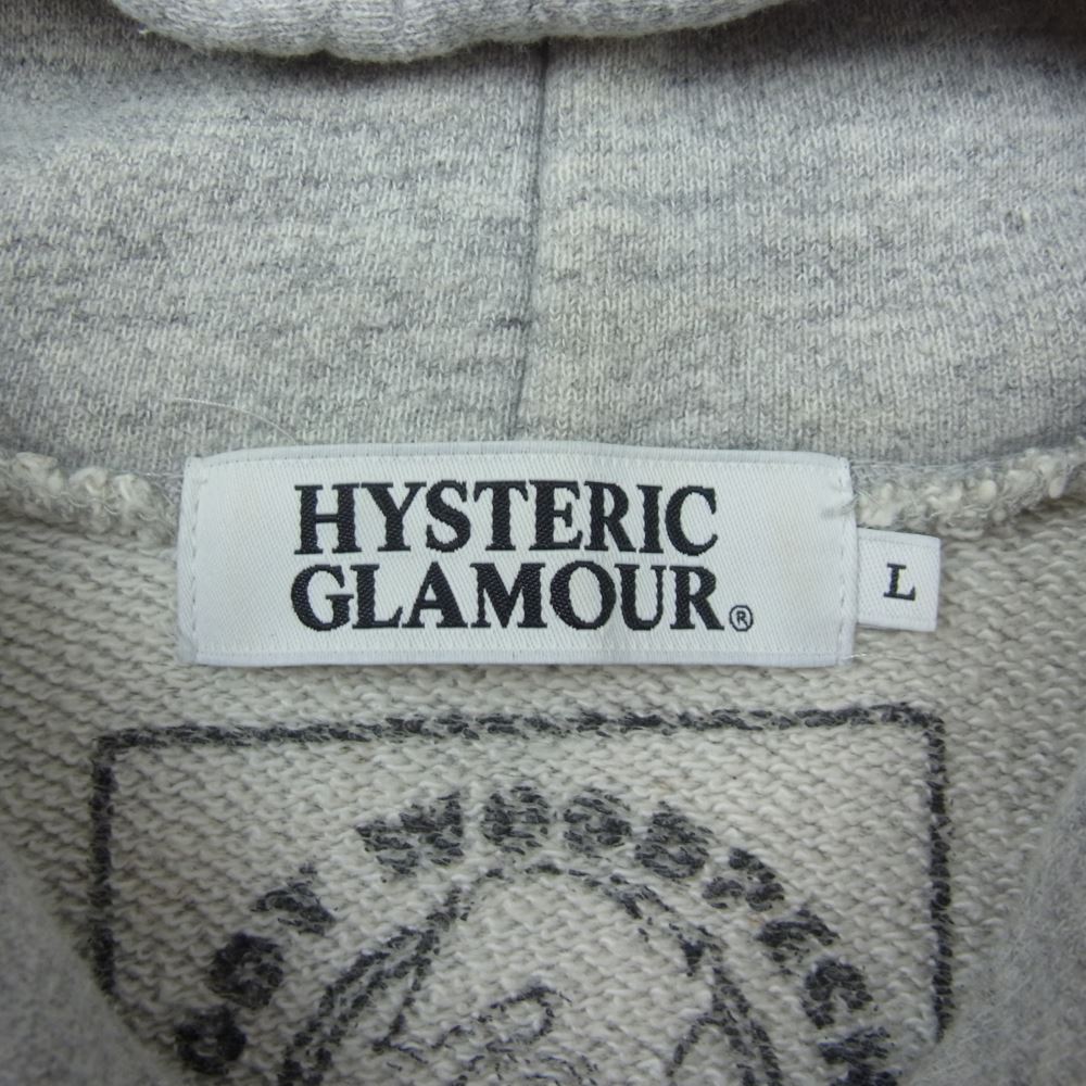 HYSTERIC GLAMOUR ヒステリックグラマー 0243CF15 WOODPECKER ウッドペッカー プリント プルオーバーパーカー フーディ グレー系 L【中古】
