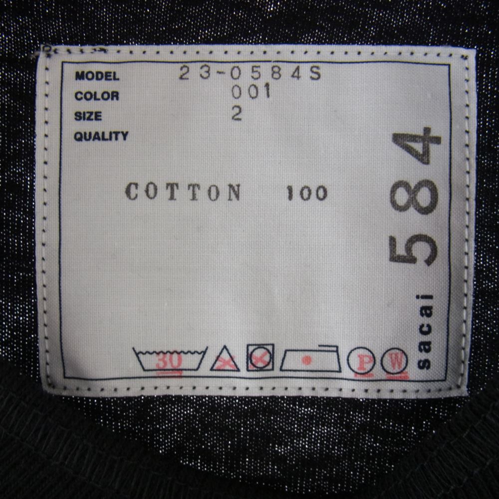 Sacai サカイ 23AW   23-0584S Graphic TShirt グラフィック ロゴ 半袖 Tシャツ ブラック系 2【極上美品】【中古】