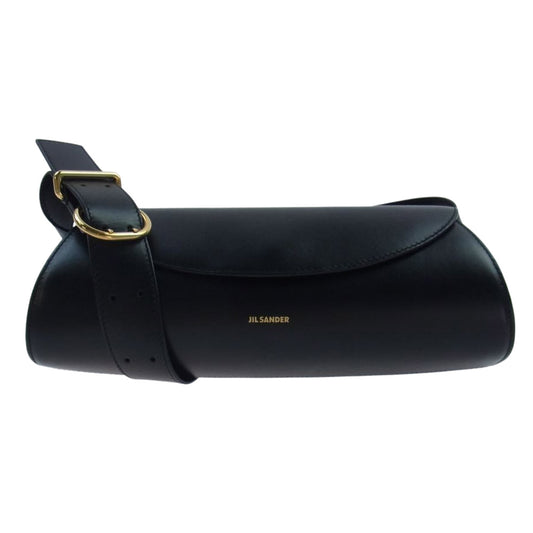 JIL SANDER ジルサンダー CANNOLO カンノーロ スモール レザー ショルダー バッグ ブラック系【中古】