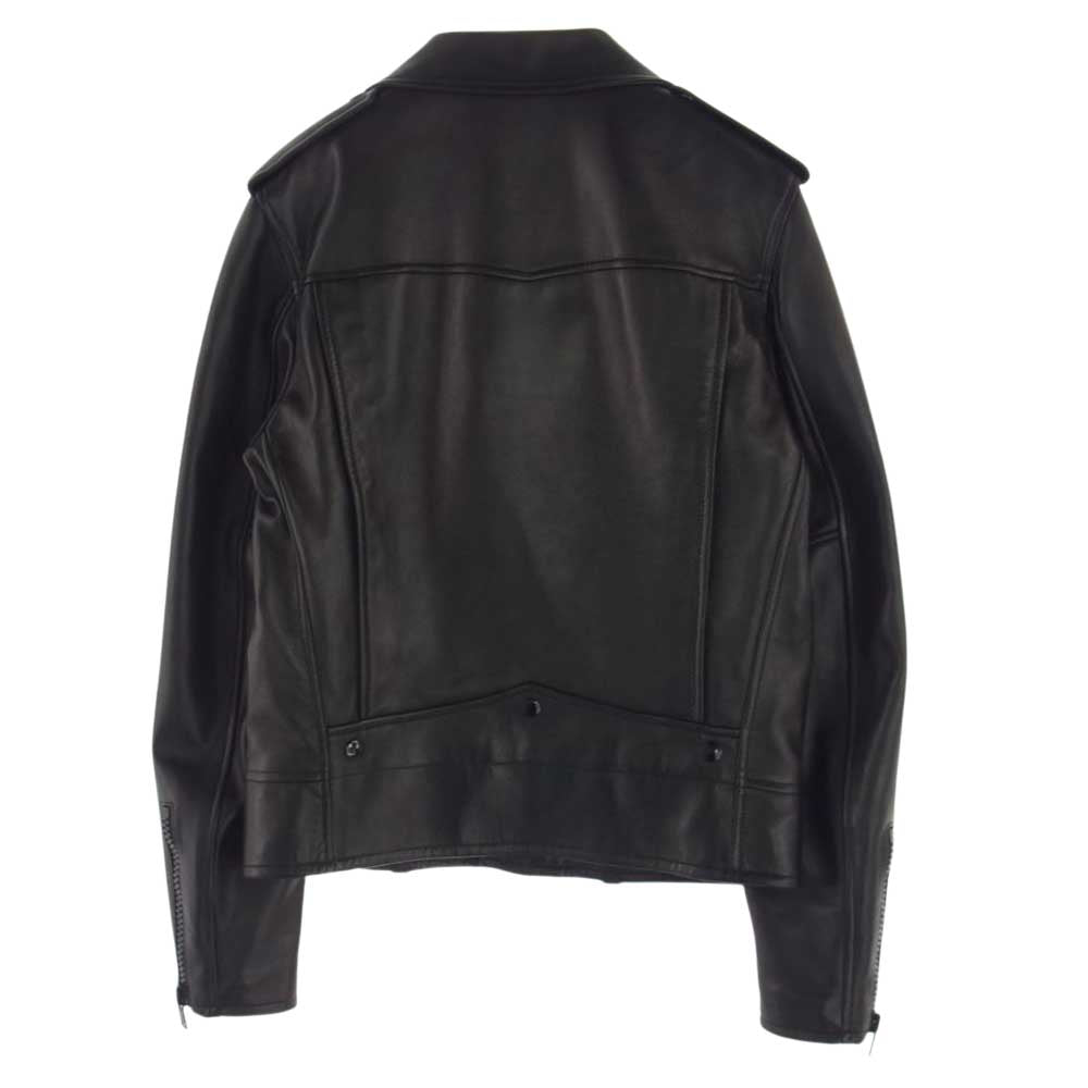 SAINT LAURENT サンローラン 397291 中綿入り ラムレザー ダブル ライダース ジャケット ブラック系 46【美品】【中古】