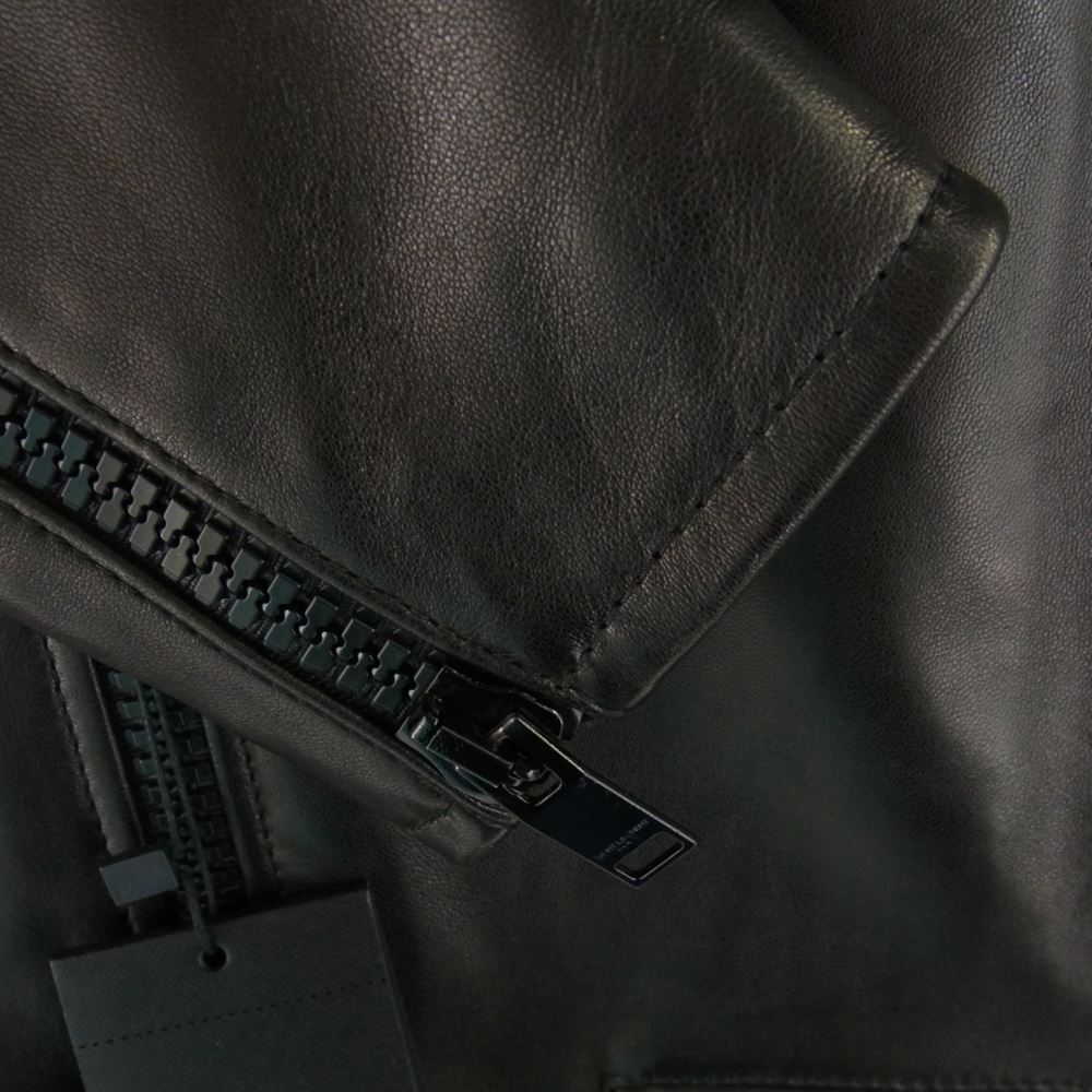 SAINT LAURENT サンローラン 397291 中綿入り ラムレザー ダブル ライダース ジャケット ブラック系 46【美品】【中古】
