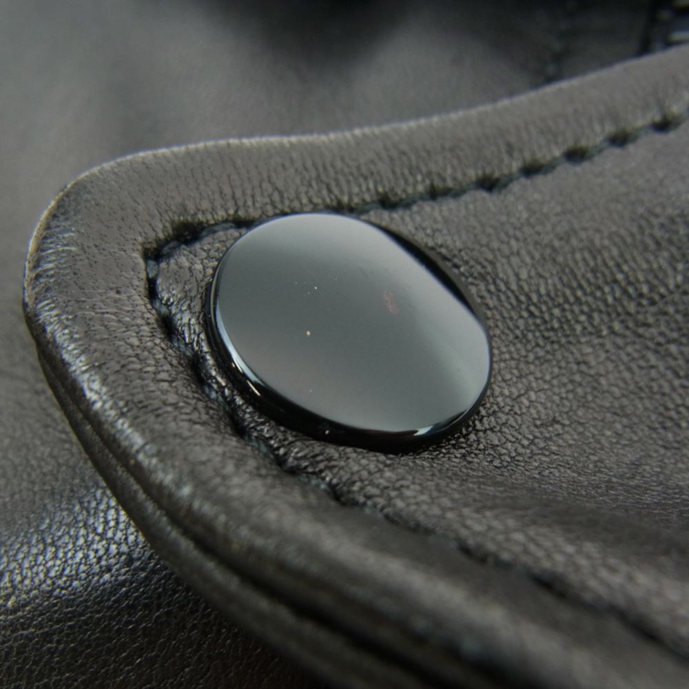 SAINT LAURENT サンローラン 397291 中綿入り ラムレザー ダブル ライダース ジャケット ブラック系 46【美品】【中古】