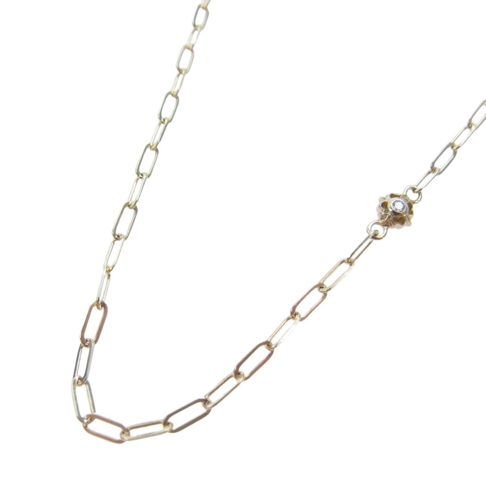 LEATHERS AND TREASURES レザーズアンドトレジャーズ ギャランティ付属 K18 ミニマムクロスビーズ ダイヤモンド チェーン ネックレス ゴールド系【中古】