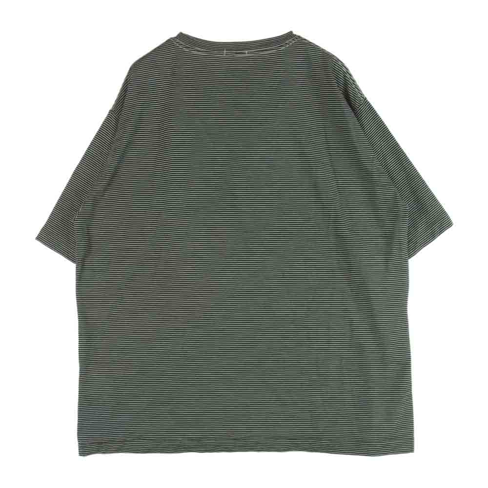 COMOLI コモリ 23SS X01-05013 サマーウール 天竺 ボーダー 半袖 Tシャツ ブラック系 オフホワイト系 2【中古】