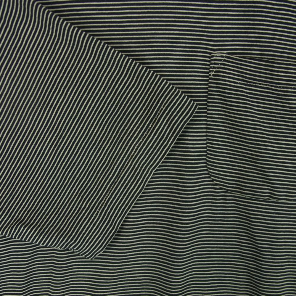 COMOLI コモリ 23SS X01-05013 サマーウール 天竺 ボーダー 半袖 Tシャツ ブラック系 オフホワイト系 2【中古】