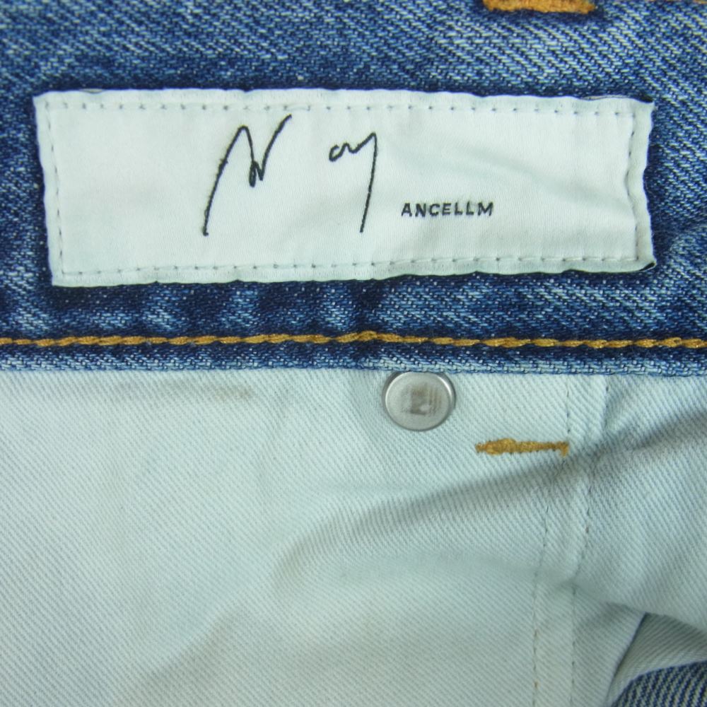 アンセルム 23AW ANC-PT03-B SELVEDGE TAPERED 5P DENIM PANTS セルビッジ テーパード ダメージ デニム パンツ インディゴブルー系 1【新古品】【未使用】【中古】