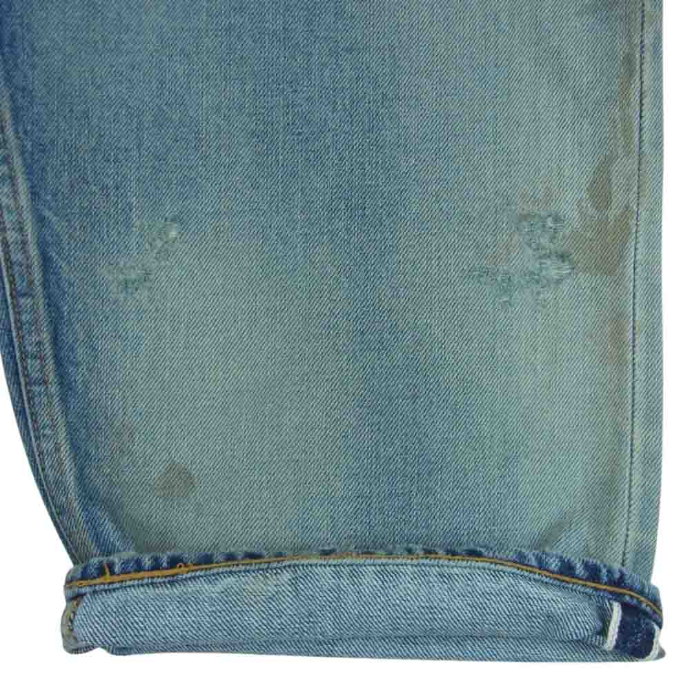 アンセルム 23AW ANC-PT03-B SELVEDGE TAPERED 5P DENIM PANTS セルビッジ テーパード ダメージ デニム パンツ インディゴブルー系 1【新古品】【未使用】【中古】