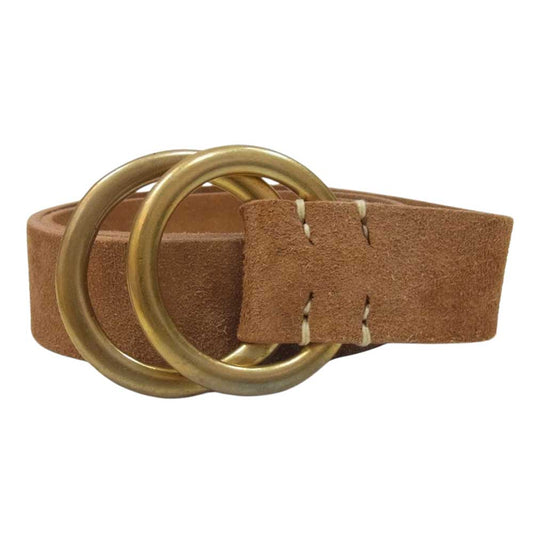 WAREHOUSE ウエアハウス SUEDE W RING BELT スエード ダブルリング ベルト ブラウン系 M【中古】