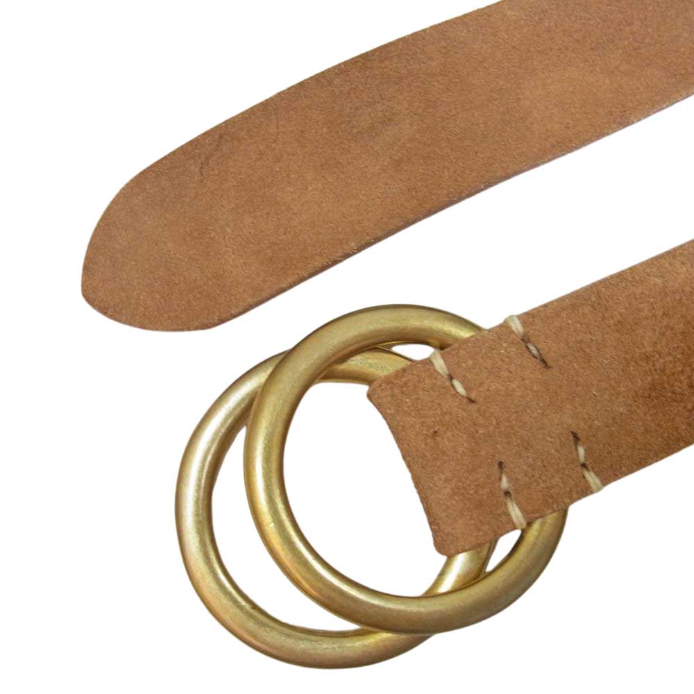 WAREHOUSE ウエアハウス SUEDE W RING BELT スエード ダブルリング ベルト ブラウン系 M【中古】